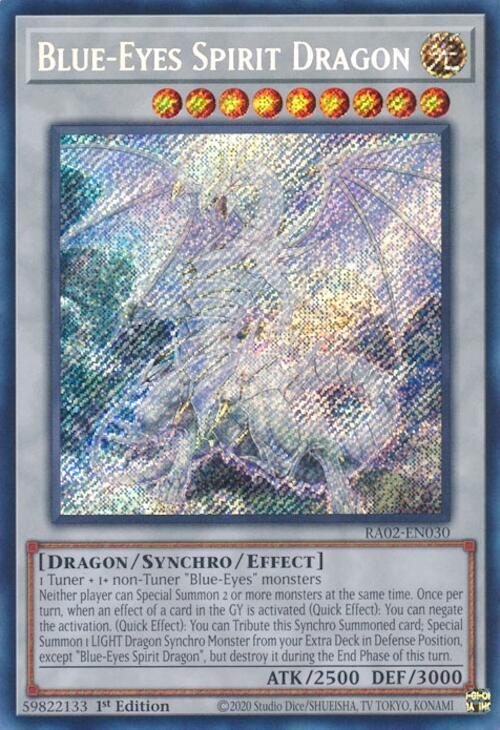 Blue-Eyes Spirit Dragon (Secret Rare) RA02-EN030 card from 25th Anniversary Rarity Collection II