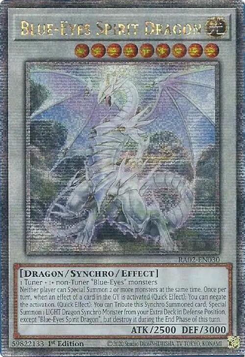 Blue-Eyes Spirit Dragon (Quarter Century Secret Rare) RA02-EN030 card from 25th Anniversary Rarity Collection II