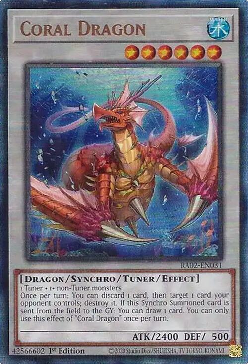 Coral Dragon (PUR) RA02-EN031 card from 25th Anniversary Rarity Collection II