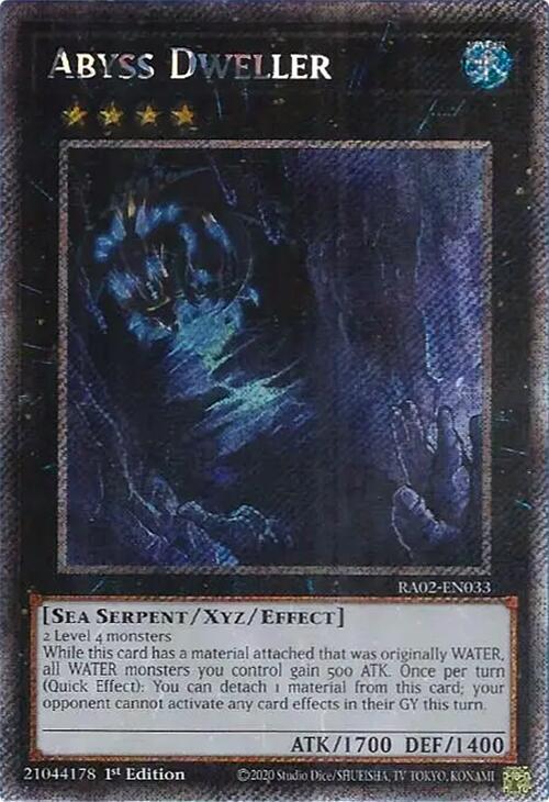 Abyss Dweller (Platinum Secret Rare) RA02-EN033 card from 25th Anniversary Rarity Collection II