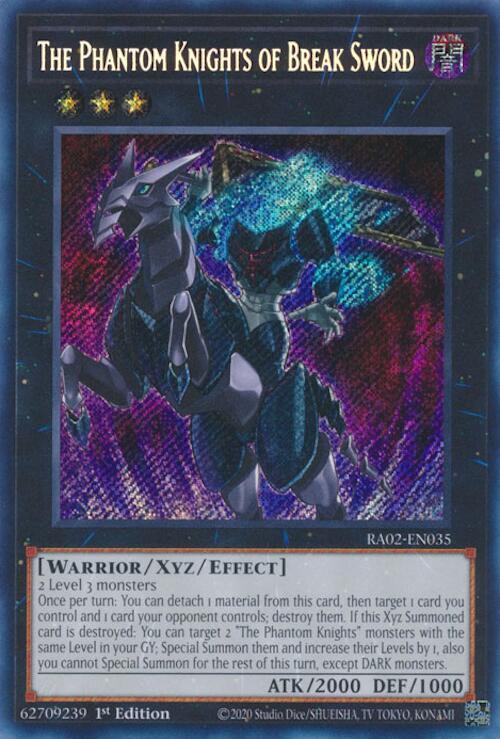The Phantom Knights of Break Sword (Secret Rare) RA02-EN035 card from 25th Anniversary Rarity Collection II