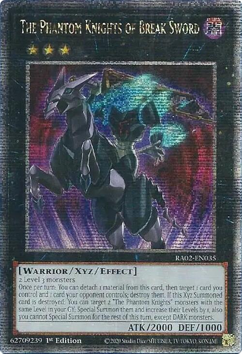 The Phantom Knights of Break Sword (Quarter Century Secret Rare) RA02-EN035 card from 25th Anniversary Rarity Collection II
