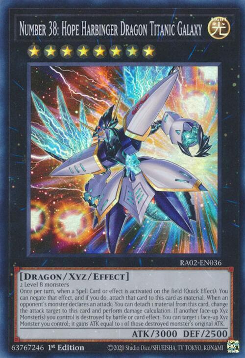 Number 38: Hope Harbinger Dragon Titanic Galaxy RA02-EN036 card from 25th Anniversary Rarity Collection II