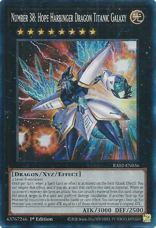 Number 38: Hope Harbinger Dragon Titanic Galaxy (PCR) RA02-EN036 card from 25th Anniversary Rarity Collection II