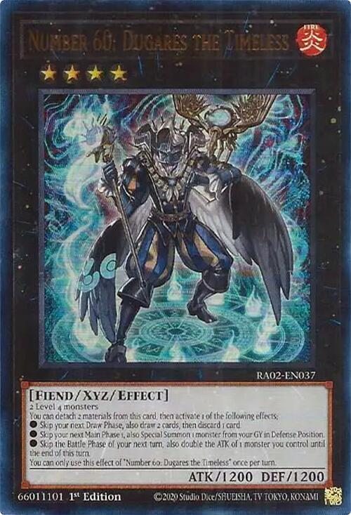 Number 60: Dugares the Timeless (UR) RA02-EN037 card from 25th Anniversary Rarity Collection II