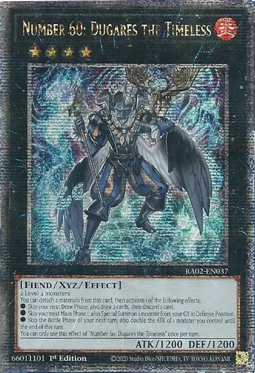 Number 60: Dugares the Timeless (Quarter Century Secret Rare) RA02-EN037 card from 25th Anniversary Rarity Collection II