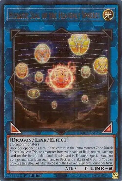 Hieratic Seal of the Heavenly Spheres (UR) RA02-EN039 card from 25th Anniversary Rarity Collection II