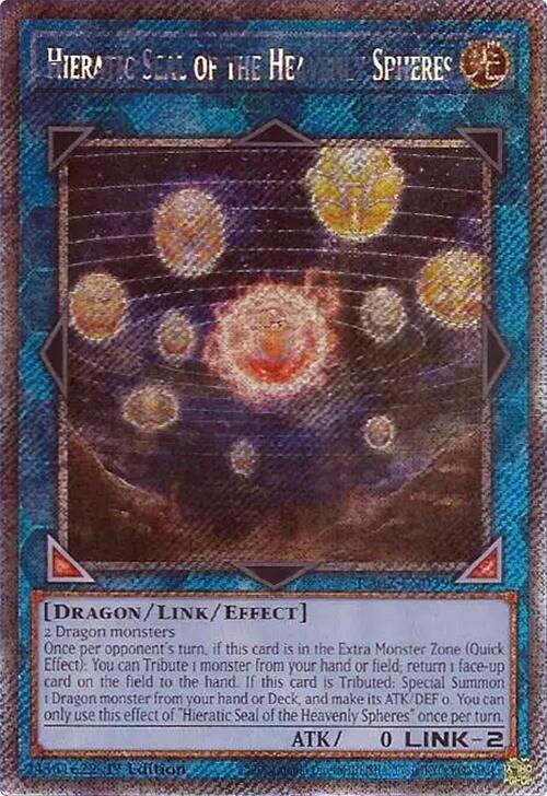 Hieratic Seal of the Heavenly Spheres (Platinum Secret Rare) RA02-EN039 card from 25th Anniversary Rarity Collection II