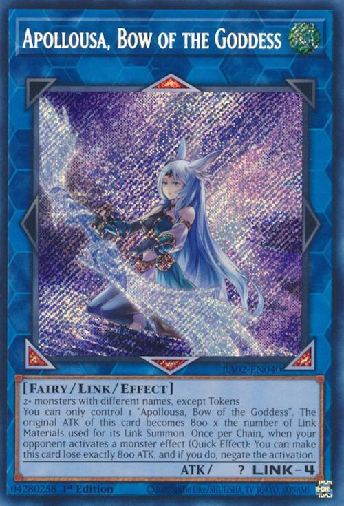 Apollousa, Bow of the Goddess (Alternate Art) (Secret Rare) RA02-EN040 card from 25th Anniversary Rarity Collection II