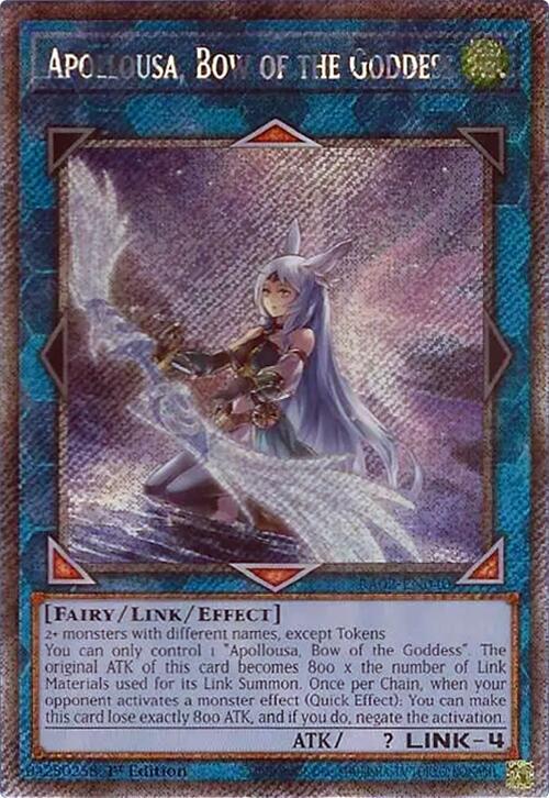 Apollousa, Bow of the Goddess (Alternate Art) (Platinum Secret Rare) RA02-EN040 card from 25th Anniversary Rarity Collection II