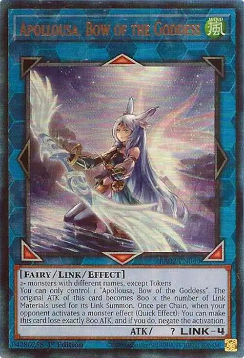 Apollousa, Bow of the Goddess (Alternate Art) (PUR) RA02-EN040 card from 25th Anniversary Rarity Collection II
