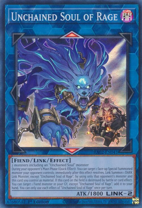 Unchained Soul of Rage RA02-EN041 card from 25th Anniversary Rarity Collection II