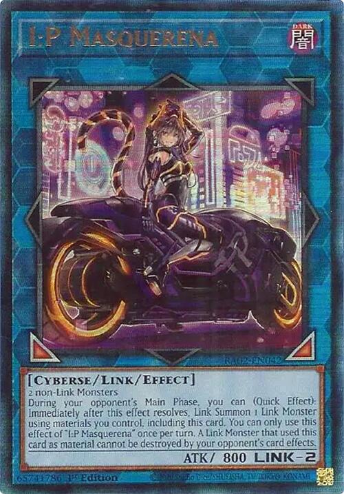 I:P Masquerena (Alternate Art) (PUR) RA02-EN042 card from 25th Anniversary Rarity Collection II