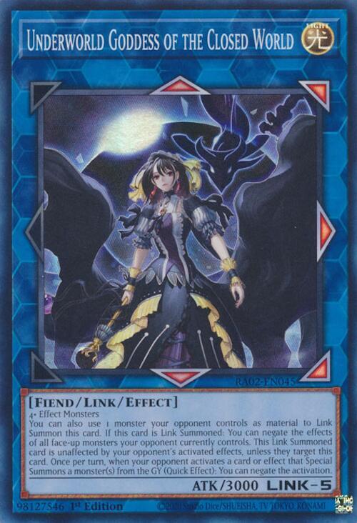 Underworld Goddess of the Closed World RA02-EN045 card from 25th Anniversary Rarity Collection II