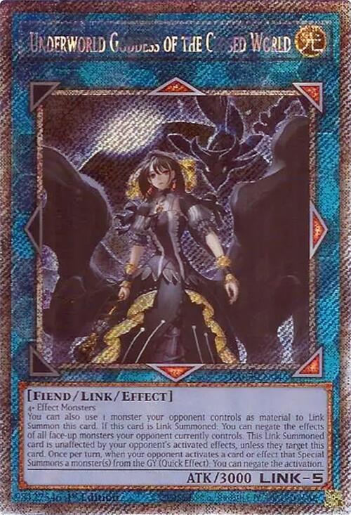 Underworld Goddess of the Closed World (Platinum Secret Rare) RA02-EN045 card from 25th Anniversary Rarity Collection II