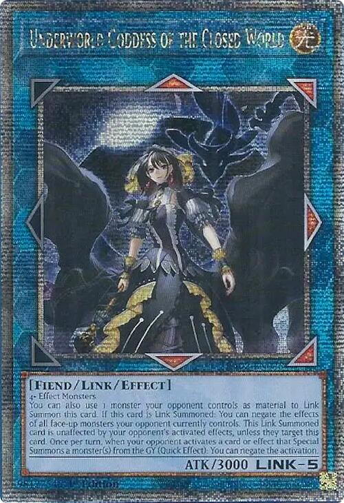 Underworld Goddess of the Closed World (Quarter Century Secret Rare) RA02-EN045 card from 25th Anniversary Rarity Collection II