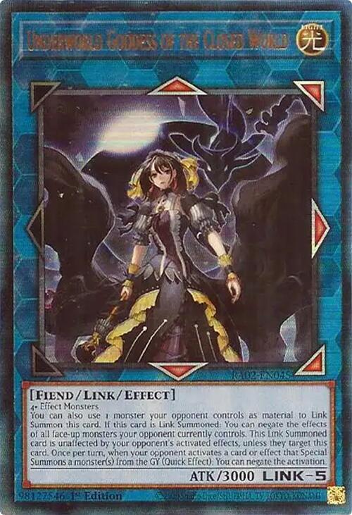 Underworld Goddess of the Closed World (PUR) RA02-EN045 card from 25th Anniversary Rarity Collection II