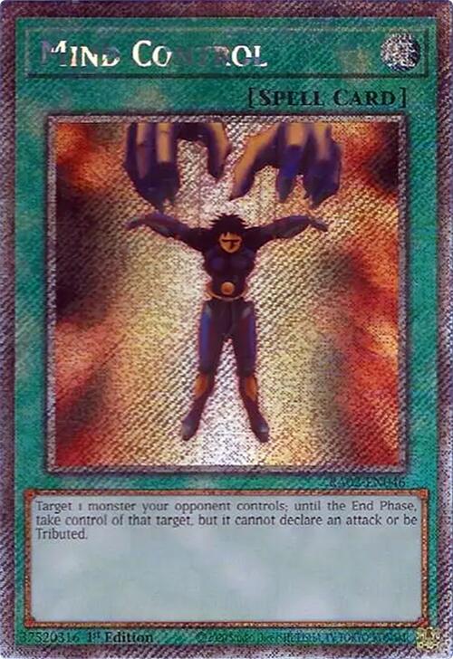 Mind Control (Platinum Secret Rare) RA02-EN046 card from 25th Anniversary Rarity Collection II