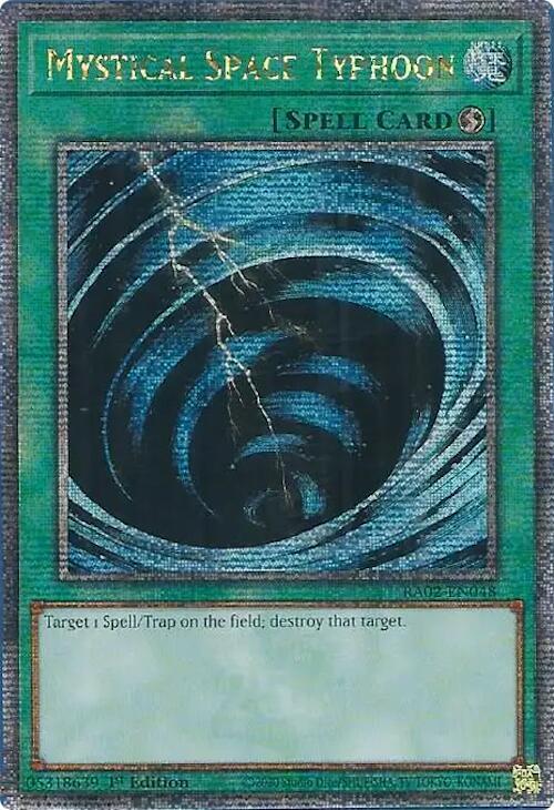 Mystical Space Typhoon (Quarter Century Secret Rare) RA02-EN048 card from 25th Anniversary Rarity Collection II