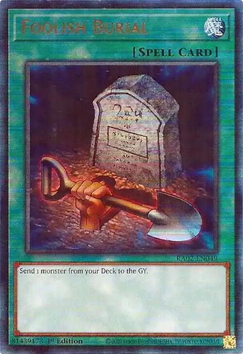 Foolish Burial (PUR) RA02-EN049 card from 25th Anniversary Rarity Collection II