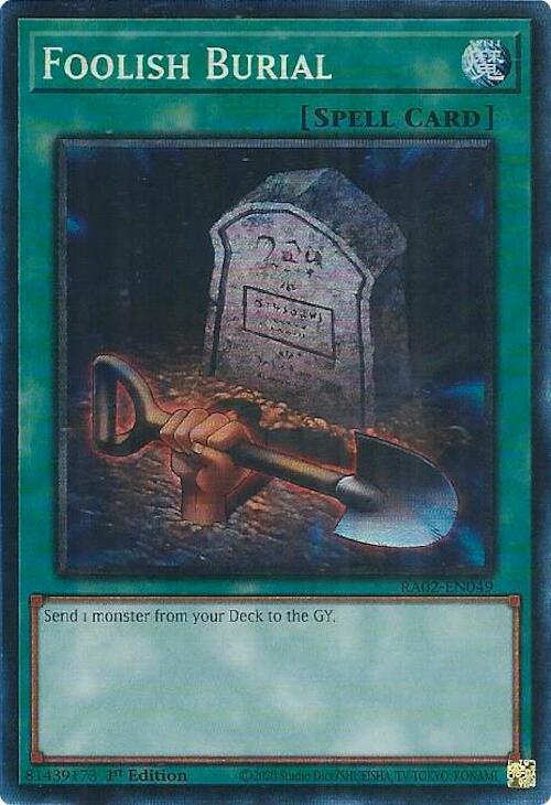 Foolish Burial (PCR) RA02-EN049 card from 25th Anniversary Rarity Collection II