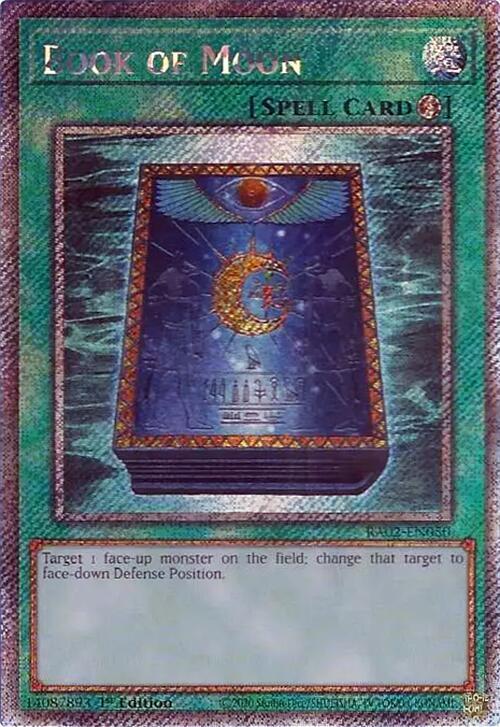 Book of Moon (Platinum Secret Rare) RA02-EN050 card from 25th Anniversary Rarity Collection II