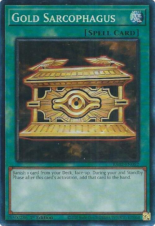 Gold Sarcophagus (PCR) RA02-EN052 card from 25th Anniversary Rarity Collection II