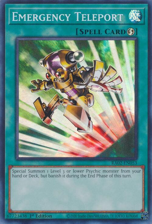 Emergency Teleport RA02-EN053 card from 25th Anniversary Rarity Collection II