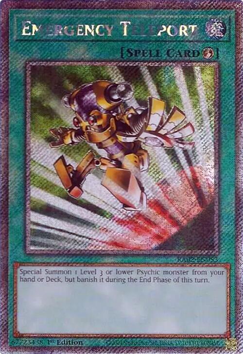 Emergency Teleport (Platinum Secret Rare) RA02-EN053 card from 25th Anniversary Rarity Collection II