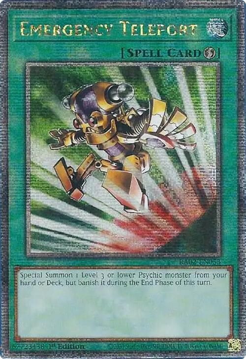 Emergency Teleport (Quarter Century Secret Rare) RA02-EN053 card from 25th Anniversary Rarity Collection II