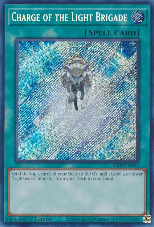 Charge of the Light Brigade (Secret Rare) RA02-EN055 card from 25th Anniversary Rarity Collection II