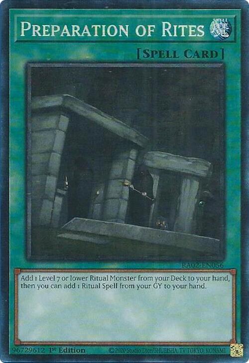 Preparation of Rites (PCR) RA02-EN056 card from 25th Anniversary Rarity Collection II