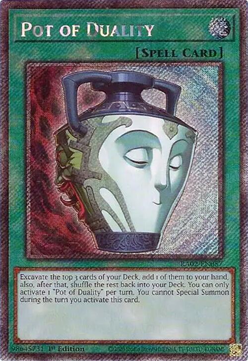 Pot of Duality (Platinum Secret Rare) RA02-EN057 card from 25th Anniversary Rarity Collection II