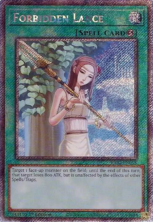 Forbidden Lance (Platinum Secret Rare) RA02-EN058 card from 25th Anniversary Rarity Collection II