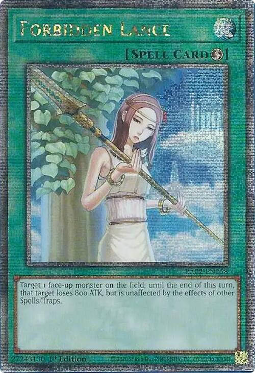 Forbidden Lance (Quarter Century Secret Rare) RA02-EN058 card from 25th Anniversary Rarity Collection II