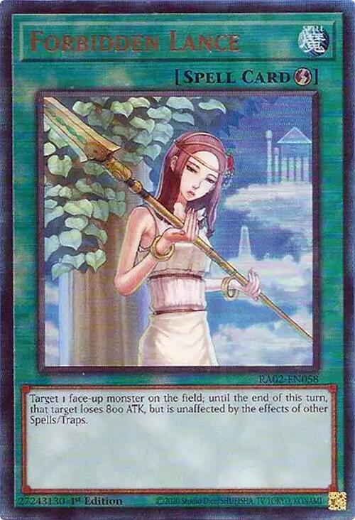 Forbidden Lance (PUR) RA02-EN058 card from 25th Anniversary Rarity Collection II
