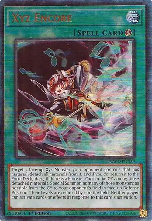 Xyz Encore (PUR) RA02-EN059 card from 25th Anniversary Rarity Collection II