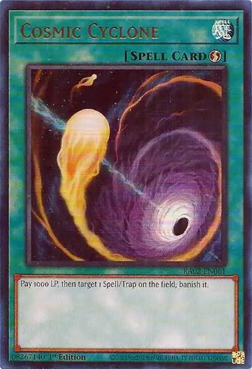 Cosmic Cyclone (UR) RA02-EN061 card from 25th Anniversary Rarity Collection II