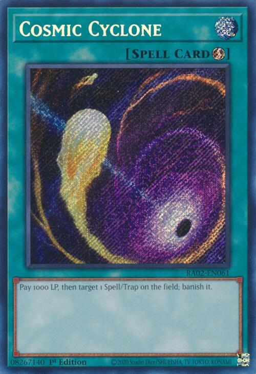 Cosmic Cyclone (Secret Rare) RA02-EN061 card from 25th Anniversary Rarity Collection II