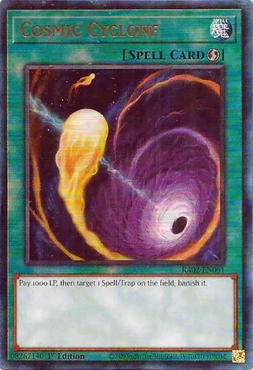 Cosmic Cyclone (PUR) RA02-EN061 card from 25th Anniversary Rarity Collection II