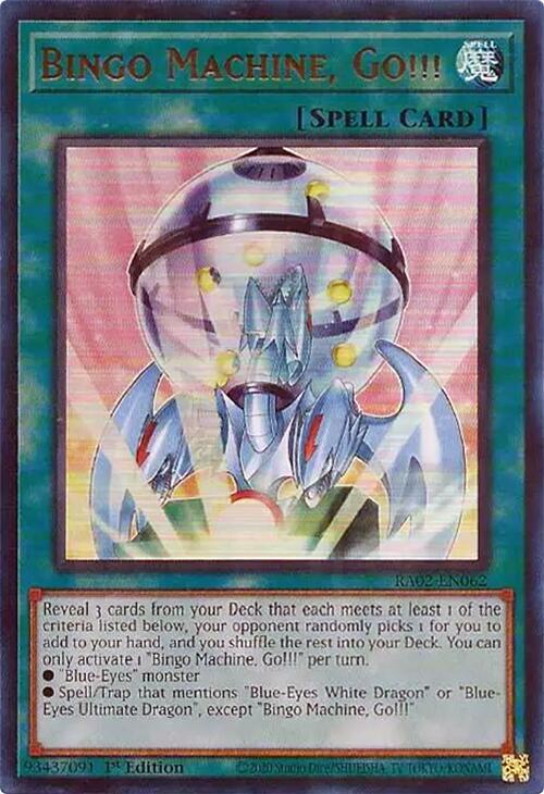 Bingo Machine, Go!!! (UR) RA02-EN062 card from 25th Anniversary Rarity Collection II