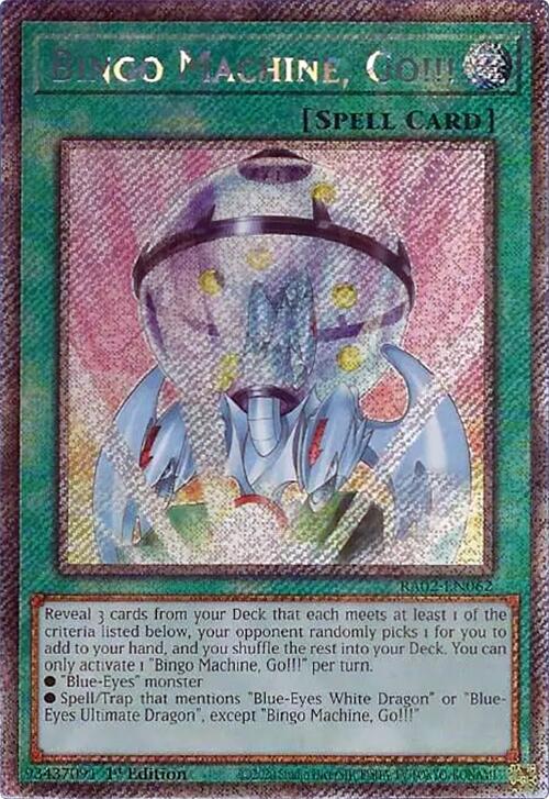 Bingo Machine, Go!!! (Platinum Secret Rare) RA02-EN062 card from 25th Anniversary Rarity Collection II