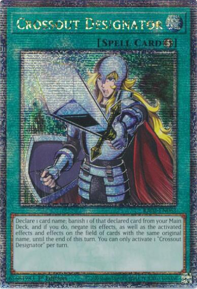 Crossout Designator (Quarter Century Secret Rare) RA02-EN063 card from 25th Anniversary Rarity Collection II