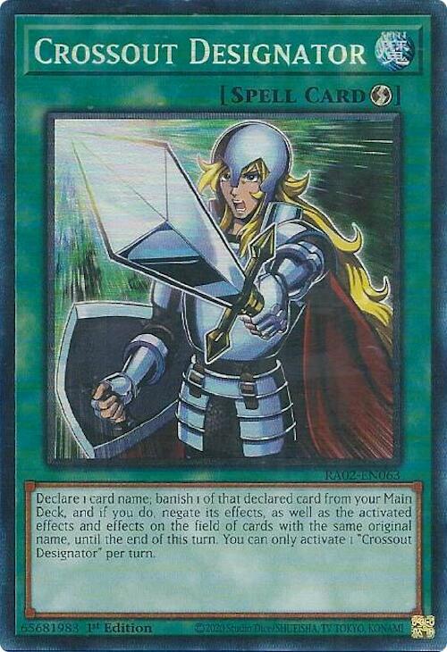 Crossout Designator (PCR) RA02-EN063 card from 25th Anniversary Rarity Collection II
