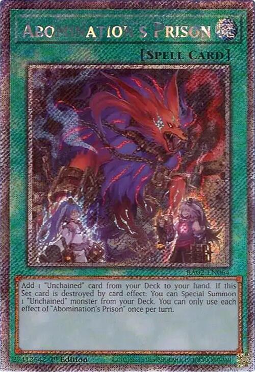Abomination's Prison (Platinum Secret Rare) RA02-EN064 card from 25th Anniversary Rarity Collection II