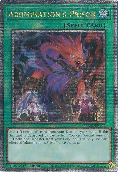 Abomination's Prison (Quarter Century Secret Rare) RA02-EN064 card from 25th Anniversary Rarity Collection II