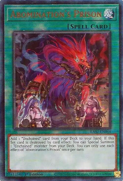 Abomination's Prison (PUR) RA02-EN064 card from 25th Anniversary Rarity Collection II
