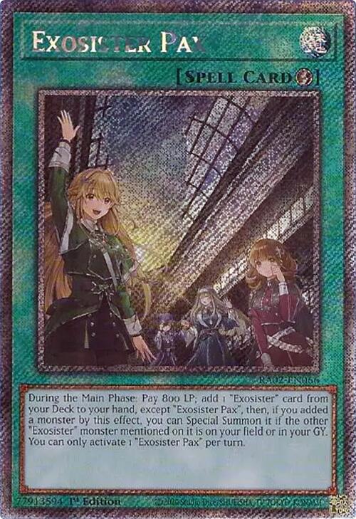Exosister Pax (Platinum Secret Rare) RA02-EN066 card from 25th Anniversary Rarity Collection II