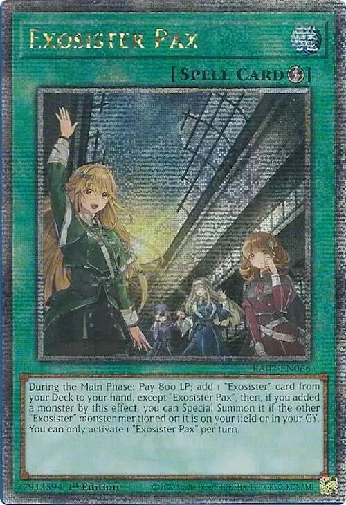 Exosister Pax (Quarter Century Secret Rare) RA02-EN066 card from 25th Anniversary Rarity Collection II