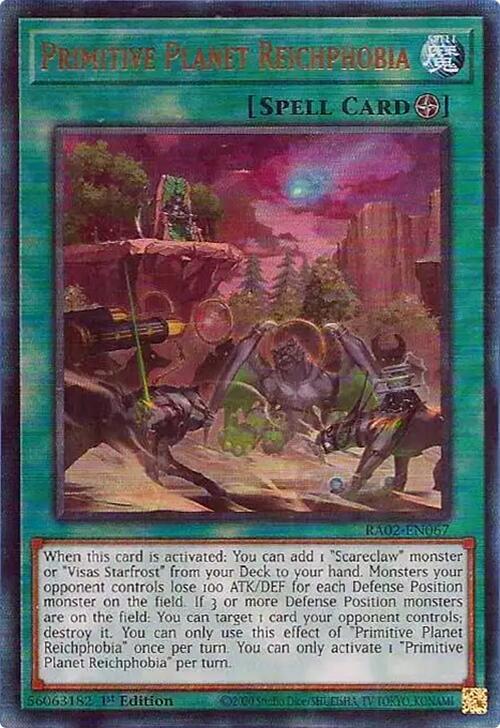Primitive Planet Reichphobia (PUR) RA02-EN067 card from 25th Anniversary Rarity Collection II